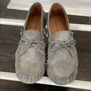 Lucky Brand Gray & Beige Moccasins with Bow Laces - 2 pair bundle